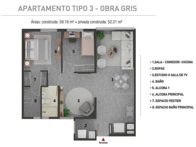 APARTAMENTOS para Venta en Cali - 4